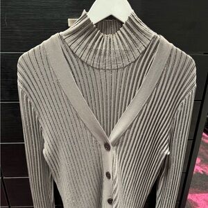 DVF sleeveless sweater with matching long sleeve cardigan